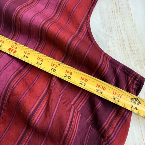 Jones New York | Silk Skirt | Size 25W | Pink & Red Stripes - Picture 5 of 7
